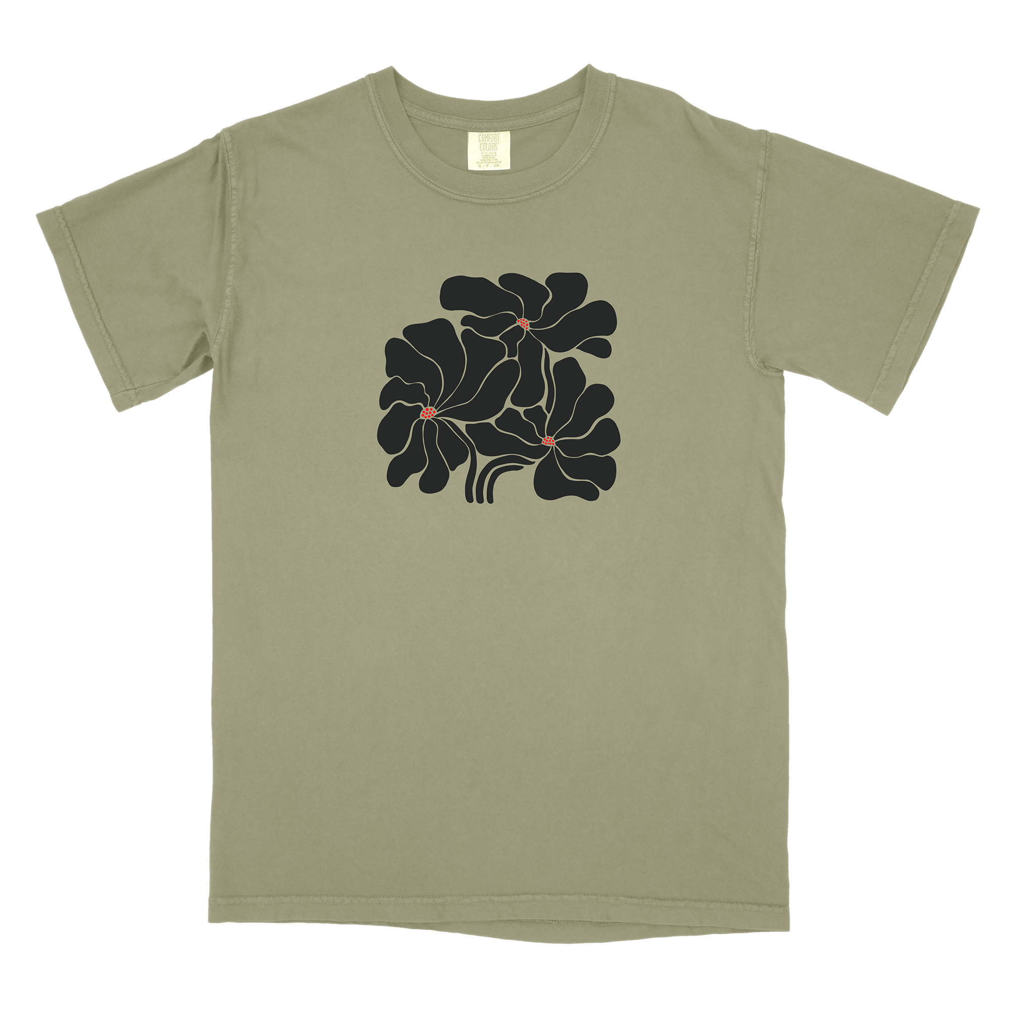 Flowers Tee - Khaki Green