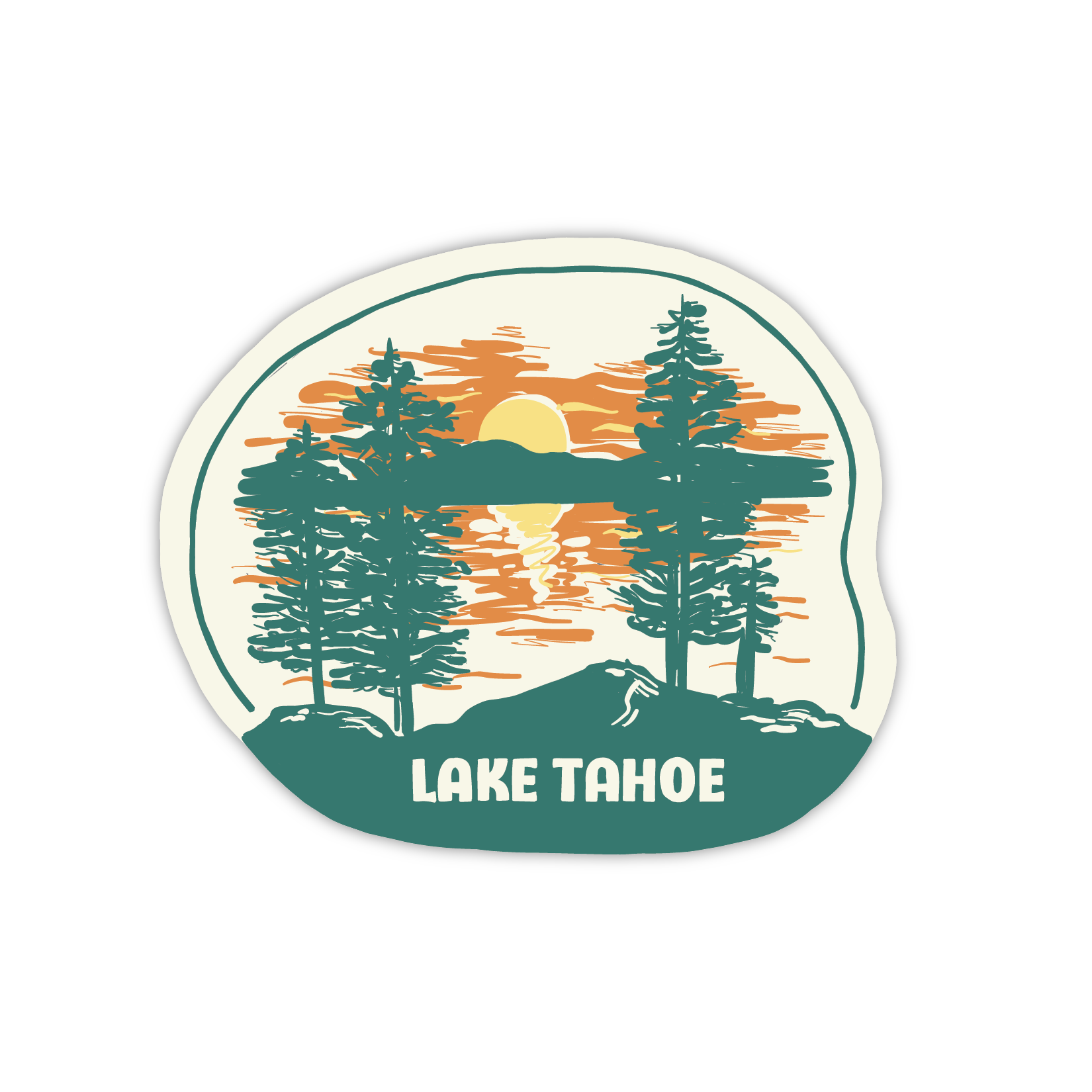 Lake Tahoe • Vintage Style Sticker