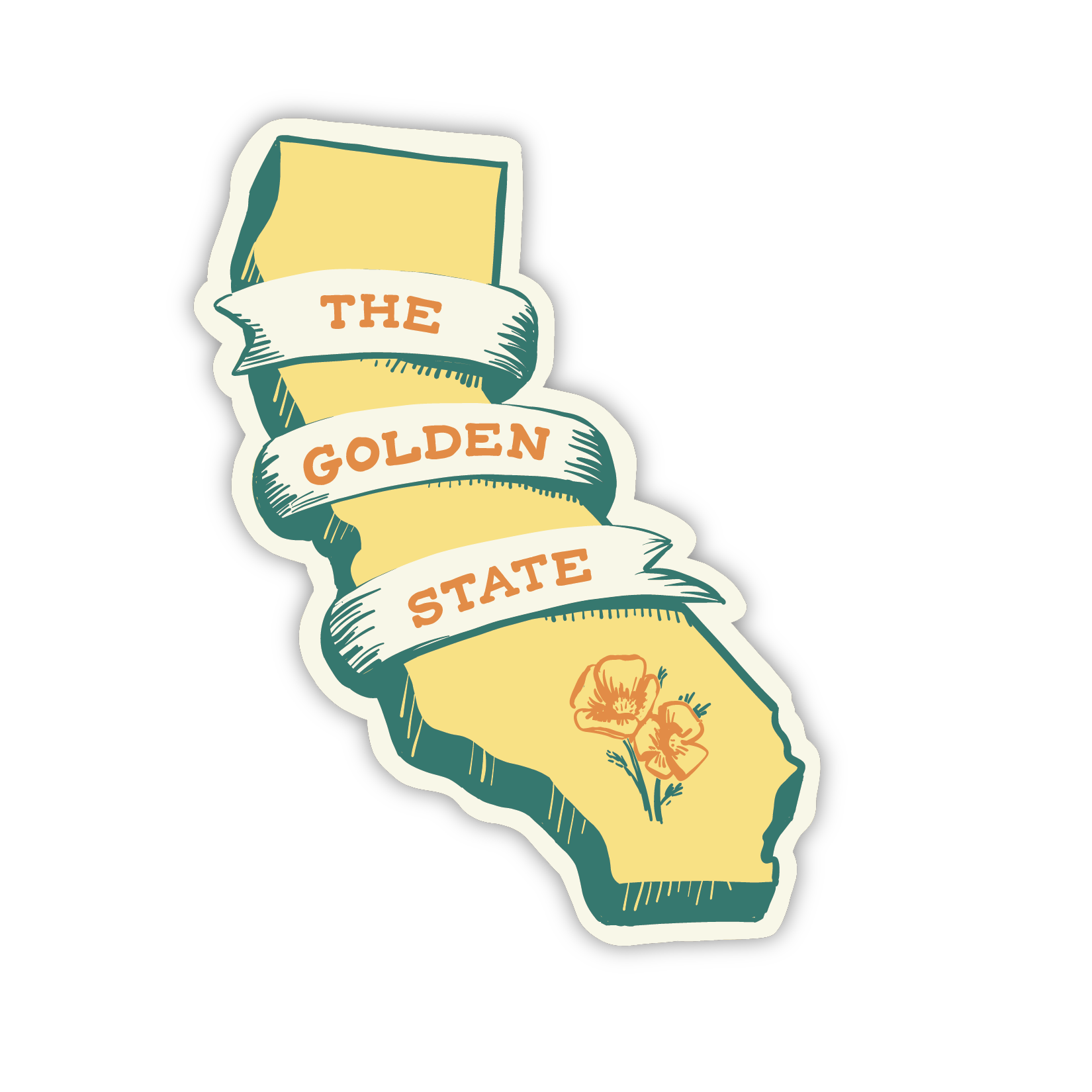 The Golden State • Vintage Style Sticker