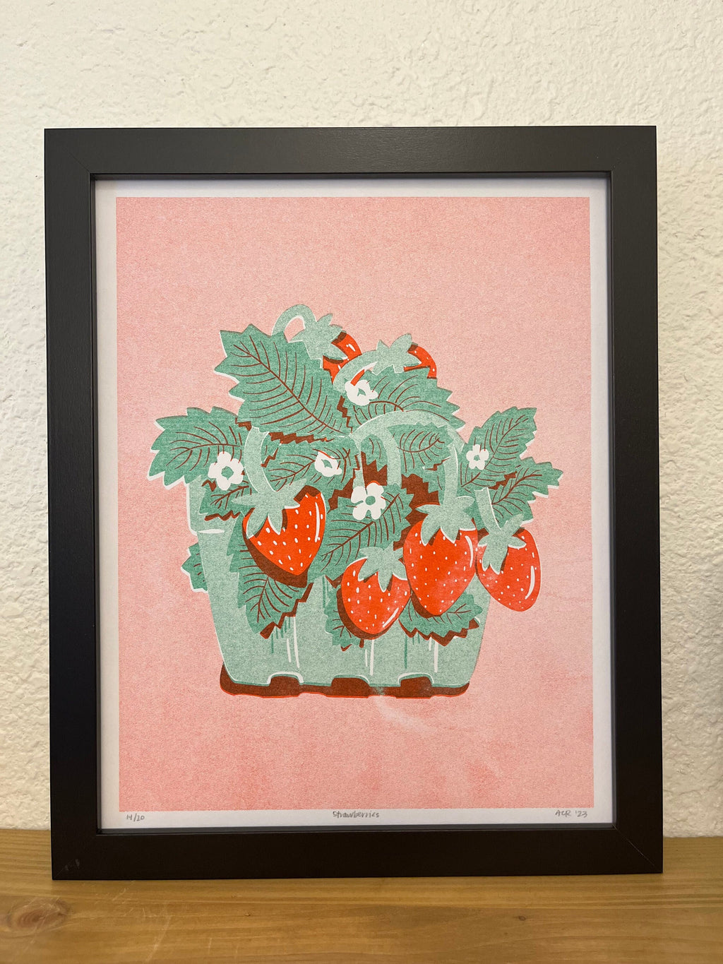 Strawberries • Riso Print • 8x10