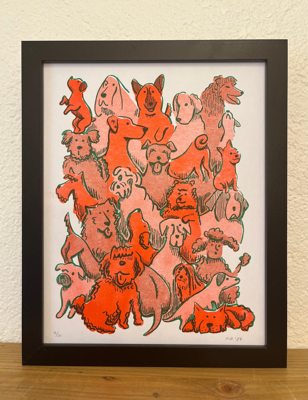 Dog Pile • Riso Print • 8x10