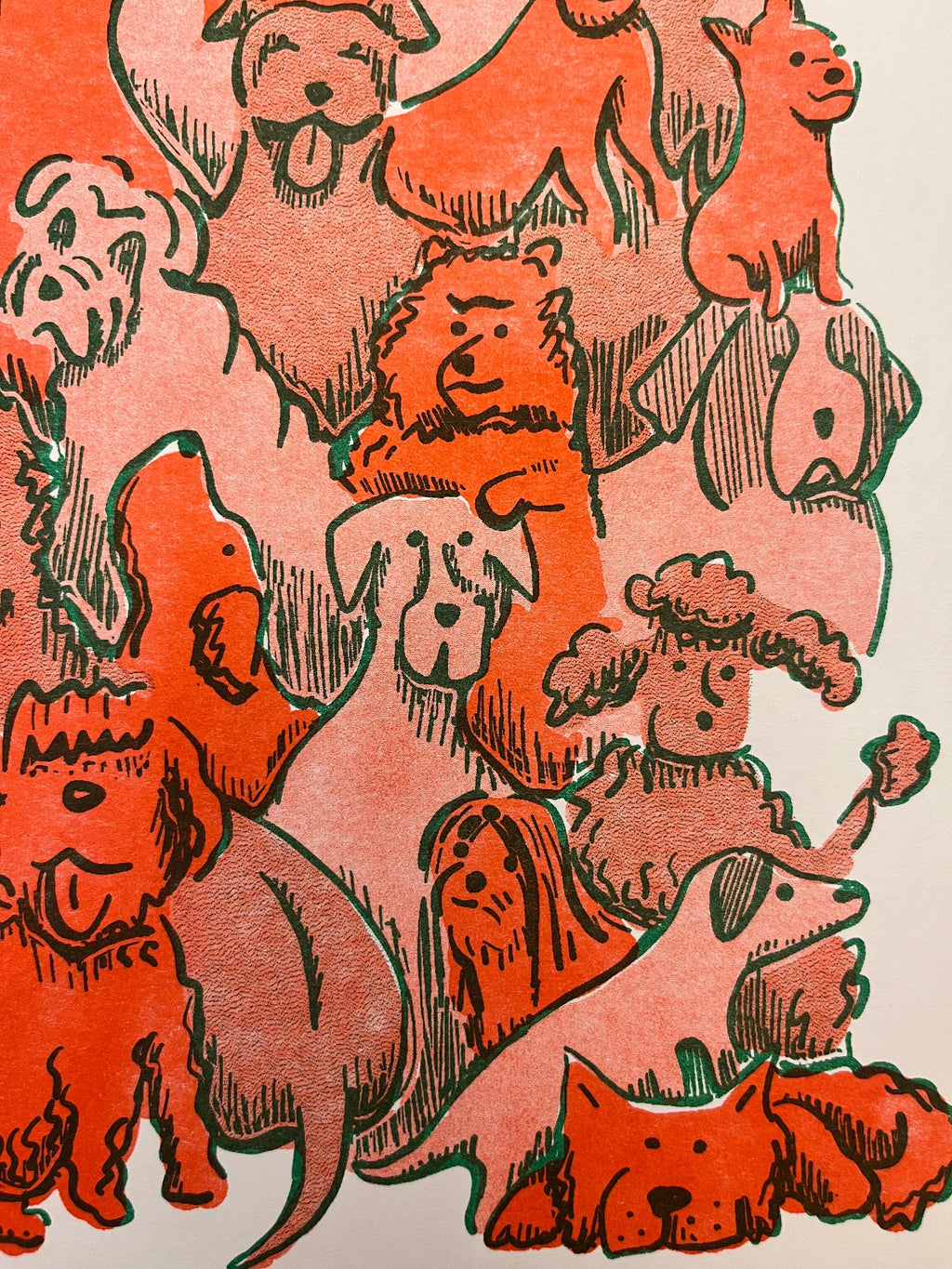 Dog Pile • Riso Print • 8x10
